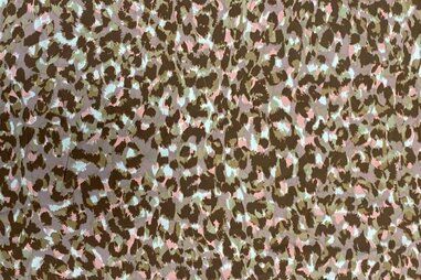 Polyamide stoffen - Polyamidstoff - Travel - spotty cheeta - braun rosa - JT533