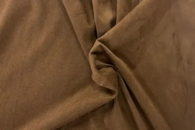Polyester stof - Interieur- en gordijnstof fluweelachtig patroon - taupe - 066340-V7-X - Suèdine stof - bruin - JT 540