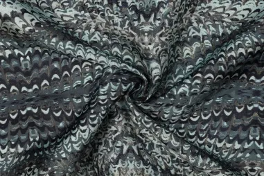 By Poppy 2025 stoffen - Polyesterstoff - Jacquard Lurex - abstrakt - pine - 24/3586-001