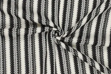 By Poppy 2025 stoffen - Gestrickter Stoff - gehäkelt - schwarz und weiß - 24/3591-001