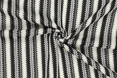 Strickstoffe - Gestrickter Stoff - gehäkelt - schwarz und weiß - 24/3591-001