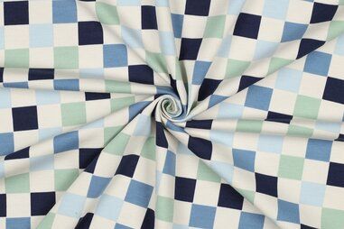 Legging - Jersey - Blöcke - blau grün - 24/4128-012