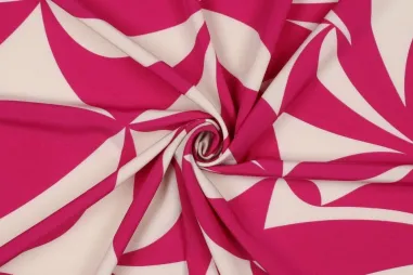 By Poppy 2025 stoffen - Stretchstoff - magnolia stretch - geometrisch - fuchsia - 24/4272-003