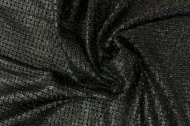 Glitter - Jersey - eingestrickte Pailletten - schwarz - JT569