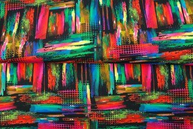 250gr/M² - Tricot stof - French Terry - digitaal abstrat - multi - 24505-11