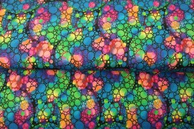 250gr/M² - Tricot stof - French Terry - digitaal cirkels - multi - 24503-09