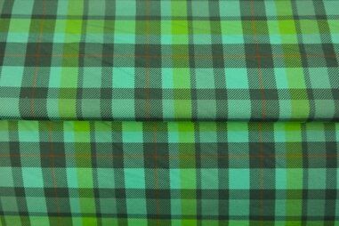 250gr/M² - Tricot stof - French Terry - digitaal geruit - groen - 24159-99
