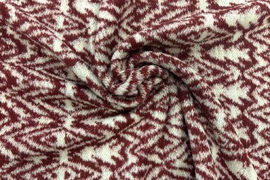 Strickstoffe - Strickstoff - Fantasie - bordeaux ecru - NB804