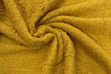 Uitverkoop - Teddy stof - oker - NB822