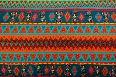 250gr/M² - Tricot stof - French Terry - digitaal strepen en hondjes - multi - 24526