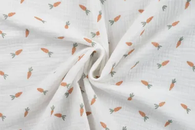 Babydeken stoffen - Hydrofiel stof - wortels - gebroken wit - 42030-510