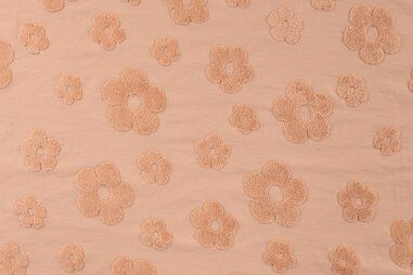 Baby broekje stoffen - Tricot stof - bloemen - zalm - 47053-320