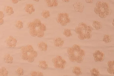 Stoffe - Tricot stof - bloemen - zalm - 47053-320