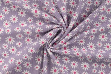 Stoffe - Tricot stof - ribtricot - lila - 47054-430