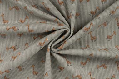 Stoffe - Tricot stof - ribtricot - giraffe - 47055-270