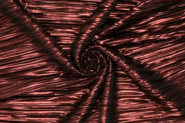 Feestkleding stoffen - Polyester stof - plissé - pleated metallic - bordeaux - 21330-445