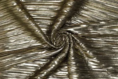 Hellgold - Polyester stof - pleated metallic - lichtgoud - 21330-540