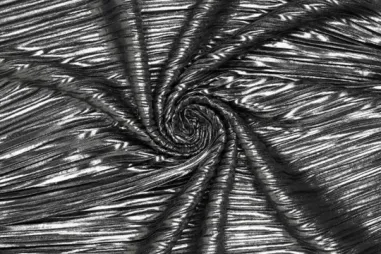 Silberne Stoffe - Polyester stof - plissé - pleated metallic - zilver - 21330-970