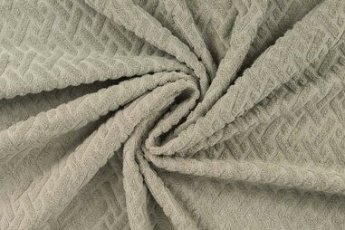 Legergroen - Badstof - rekbare badstof- jacquard graphic - legergroen - 47060-270