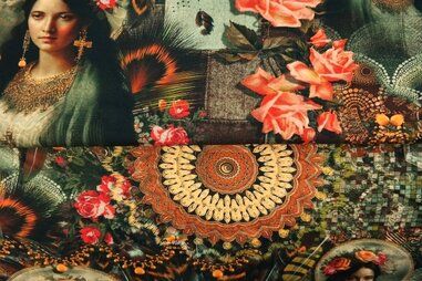 Uitverkoop - Tricot stof - digitaal fantasie - multi - 24017-33