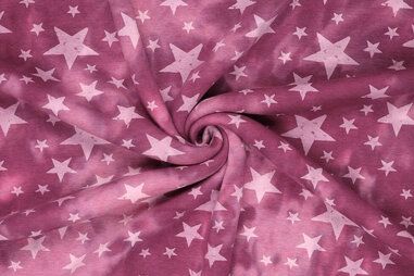 Pullover - Joggingstof - tie dye - sterren - roze - 21182-870