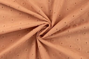 QJUTIE & the Qjutest - Broderie stof - cutie embroidery - zalm - 48062-320
