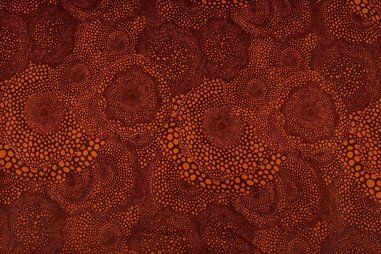 250gr/M² - Tricot stof - French Terry - digitaal bloemen dots - terra -24975FT