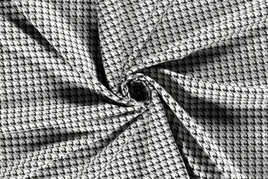 67% polyester, 25% polyamide, 8% elastan stoffen - Tricot stof - jacquard - pied de poule - grijs - 20032-063
