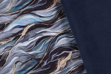 Winddichte stoffen - Softshell stof - digitaal abstract - blauw - 20426-006