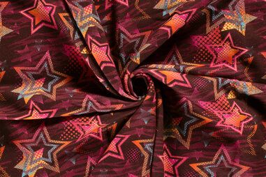 90%baumwolle/10%polyester - Jogging - Sterne - weinrot - 20525-019