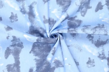 katoenen stoffen met print - Katoen stof - digitaal sand wash - blauw - 21575-690