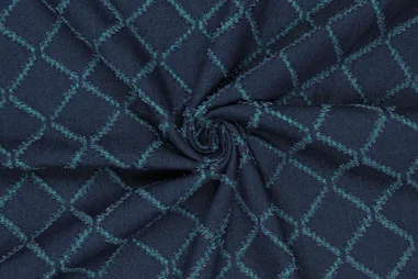 Jeans stoffen - Spijkerstof - indigo twist diamonds - blauw - 21923-660