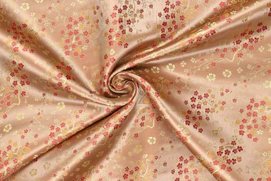 150gr/M² - Polyamide stof - brocade - bloemetjes - beige - 90071-176