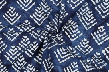 Batik stoffen - Baumwolle - Batik - Fantasie - Indigo - 3532-003