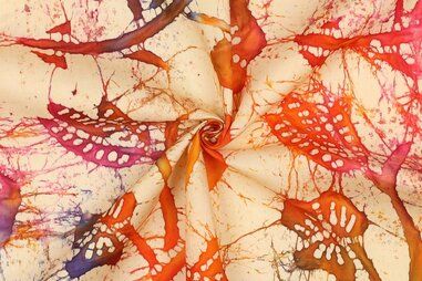 Violettlila - Viskose - Batik - floral fantasy - violett multi - 3534-002