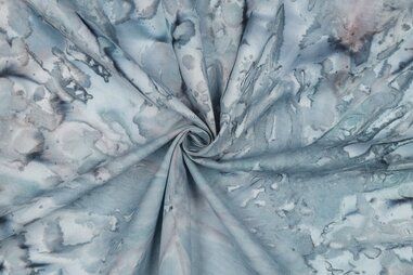 75gr/M² - Voile stof - batik - fantasie - pale turqouise - 3543-001