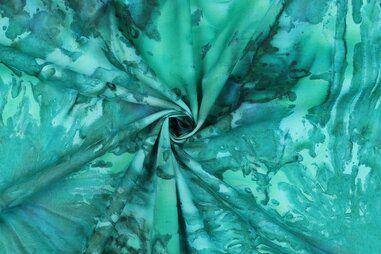 75gr/M² - Voile stof - batik - fantasie - emerald - 3543-002