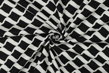 stevige stof - Canvas stof - abstract - zwart wit - 4064-003