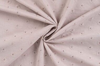 Zandbeige stoffen - Broderie stof - cutie embroidery bloemen - zand - 48062-520