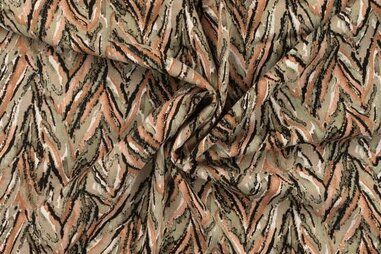 150gr/M² - Stretch stof - rayon slub - fantasie - kaki - 19027-270