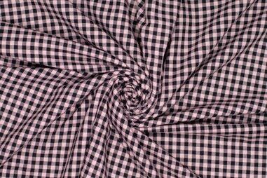 Geruite stoffen - Geruite stof - roze zwart - 410079-13