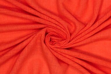 Koraalrood - Katoen stof - linnenlook - koraal - 791019-620