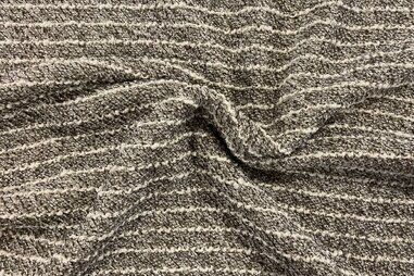 370gr/M² - Gebreide stof - boucle gestreept - lurex - beige - 480003-21