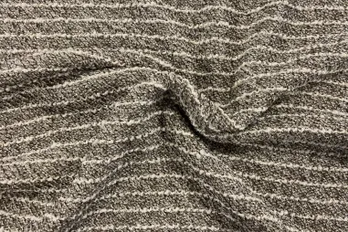 Beige stoffen - Gebreide stof - boucle gestreept - lurex - beige - 480003-21