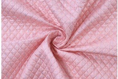Gestepte voering stoffen - Doorgestikte stof - quilted ruiten - lichtroze - 882000-11