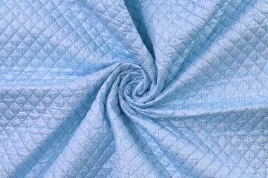 Gestepptes Futter - Gesteppter Stoff - quilted Karos - hellblau - 882000-12