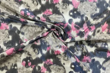 Hellgrau - Polyester - verschwommene Blumen - rosa hellgrau - 962483-22
