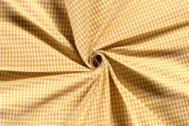 Okergele stoffen - Katoen stof - boerenbont ruit (0,4 cm) - oker - 5582-034