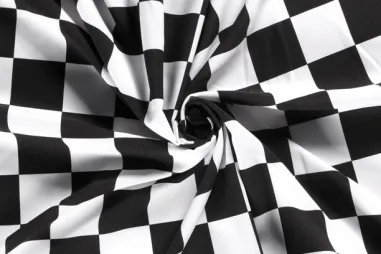 Geruite stoffen - Texture - finishvlag - zwart wit - 20812-069 