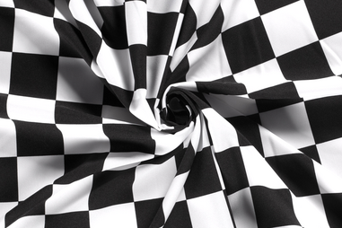 Polyester stoffen - Texture - finishvlag - zwart wit - 20812-069 